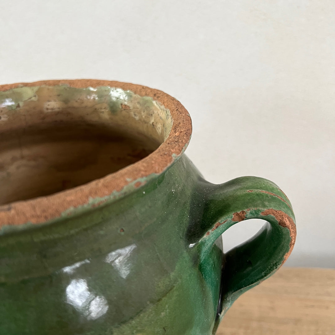 Antique French Confit Pot | Green