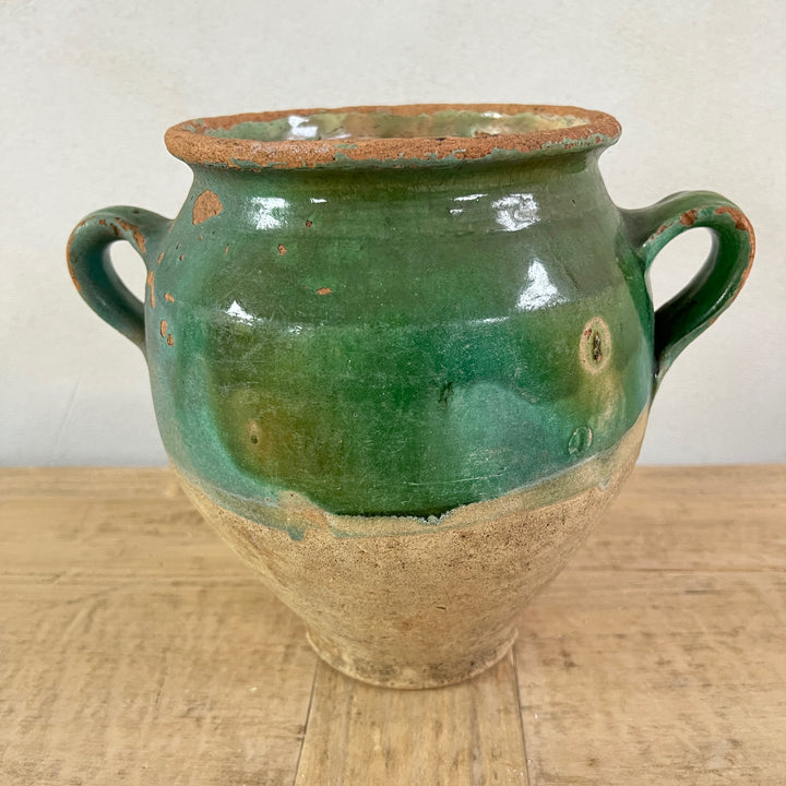 Antique French Confit Pot | Green