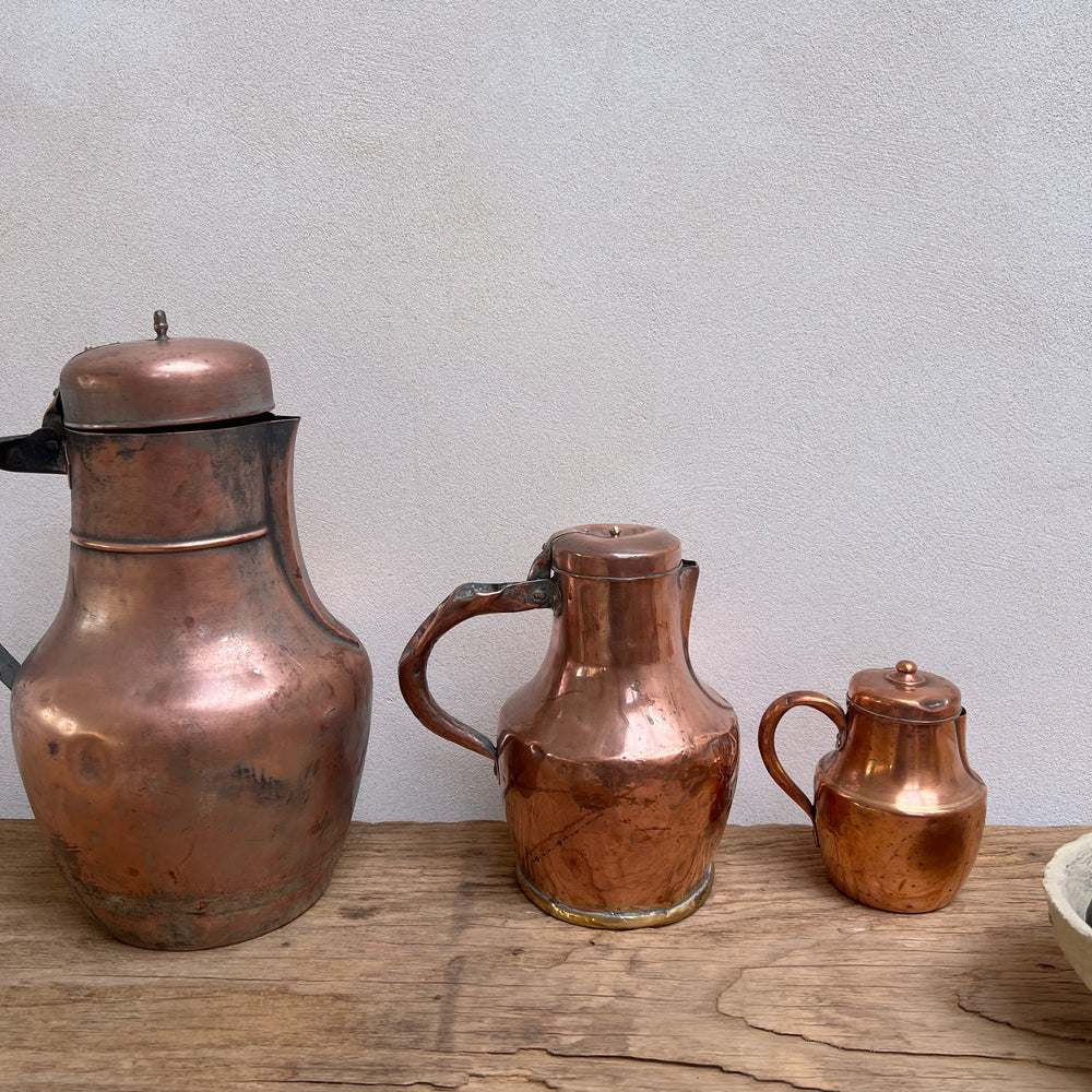 Antique French Copper Jugs a 