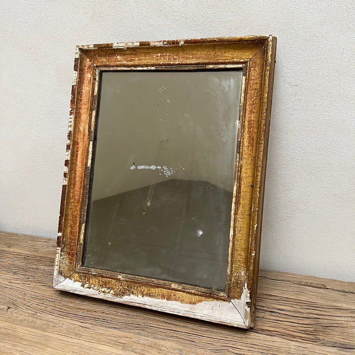 Antique French Foxed Glass Mirror