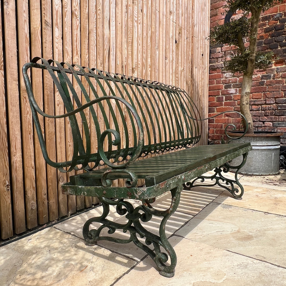 Antique French Metal Garden Bench