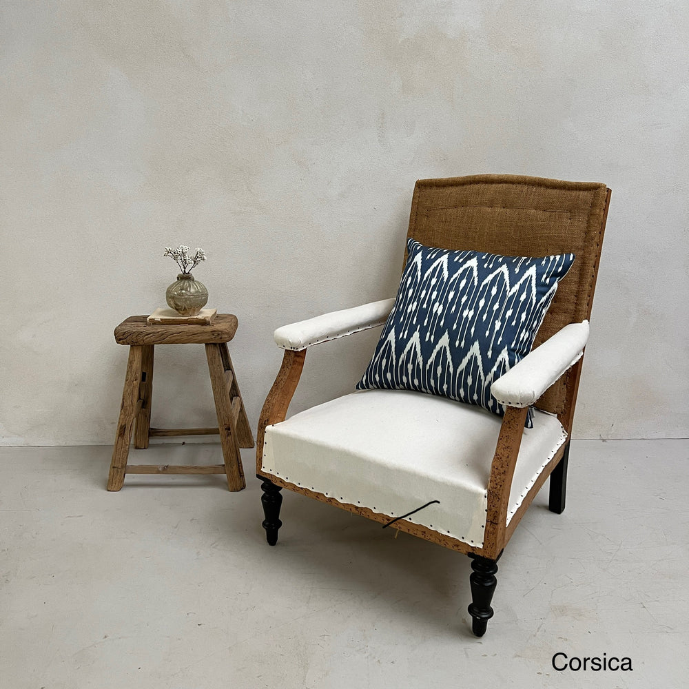 Antique French square back armchairs