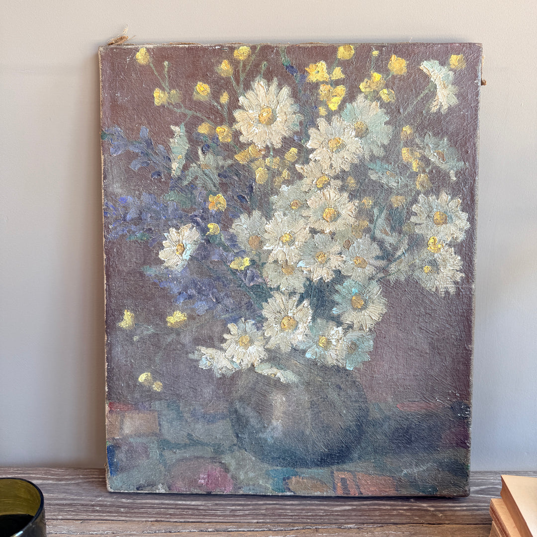 Antique French still-life Painting | Daisy