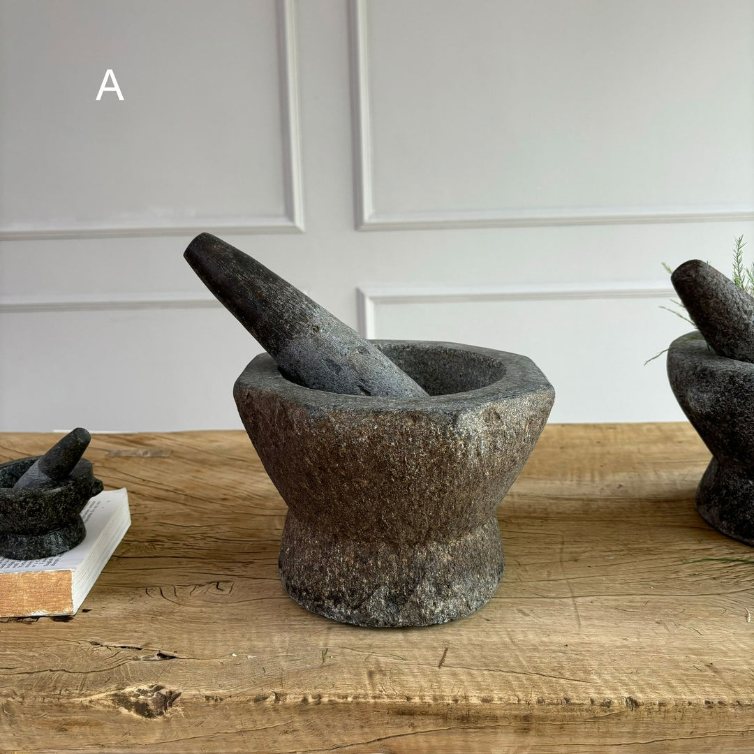 Antique Granite Pestle & Mortar