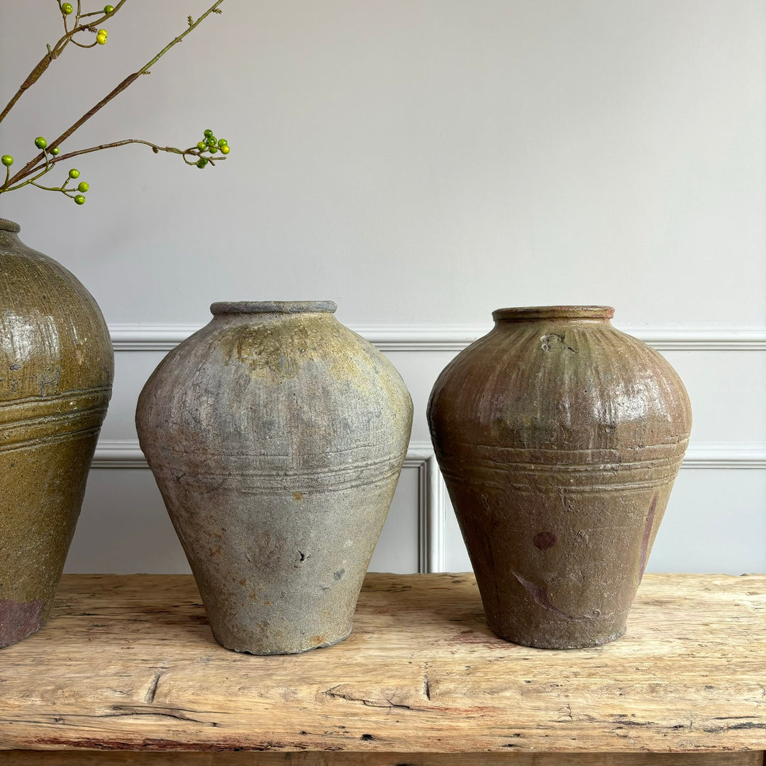 Antique Green Preserve Pots smaller size