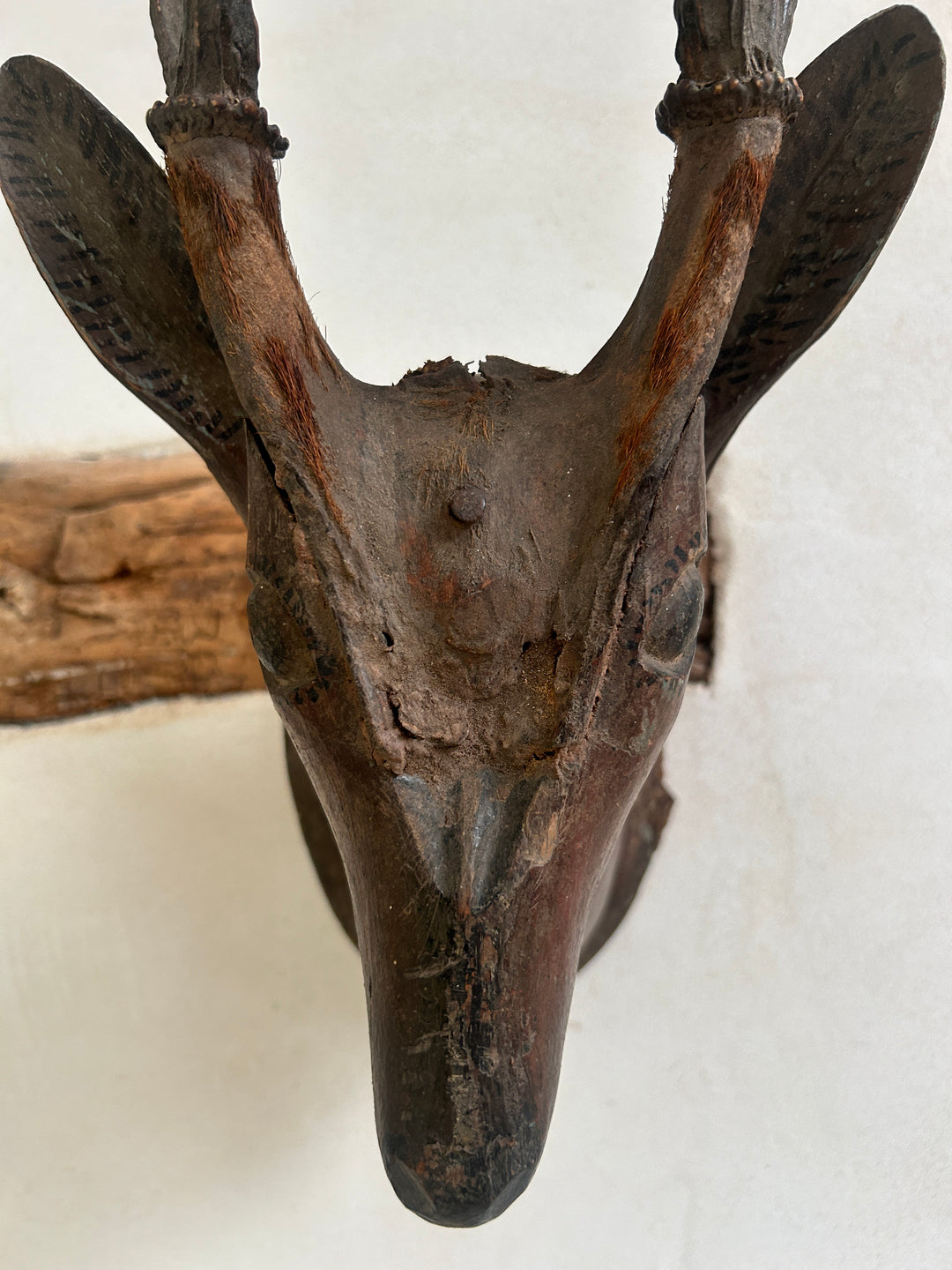 Antique Hand Carved Wooden deer head | Made