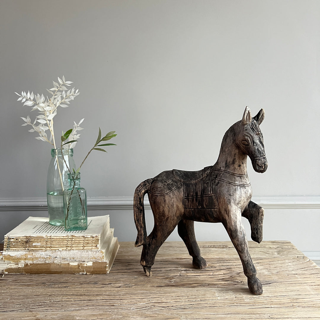 Antique Hand carved horse No:3