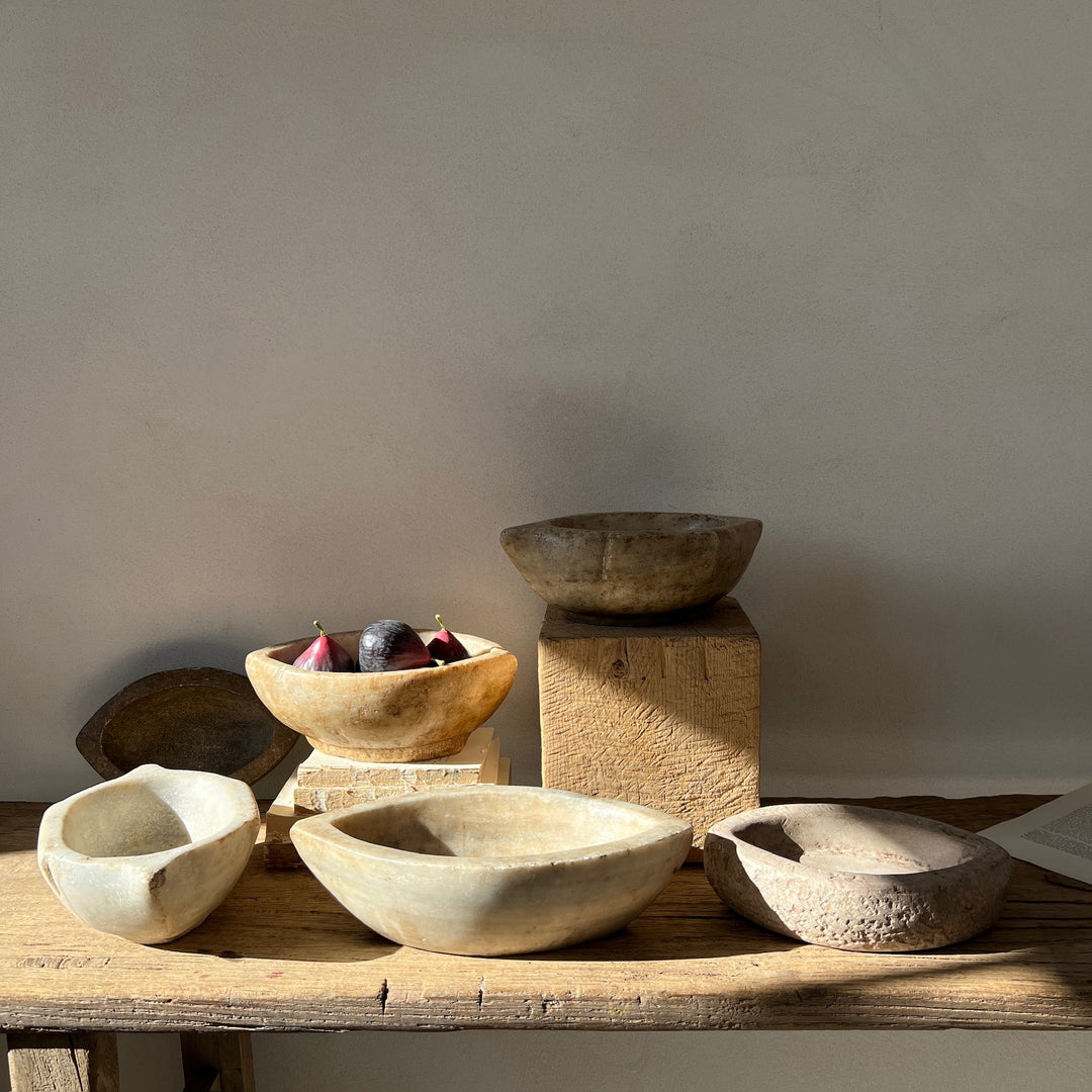 Antique Indian Marble Bowl group 