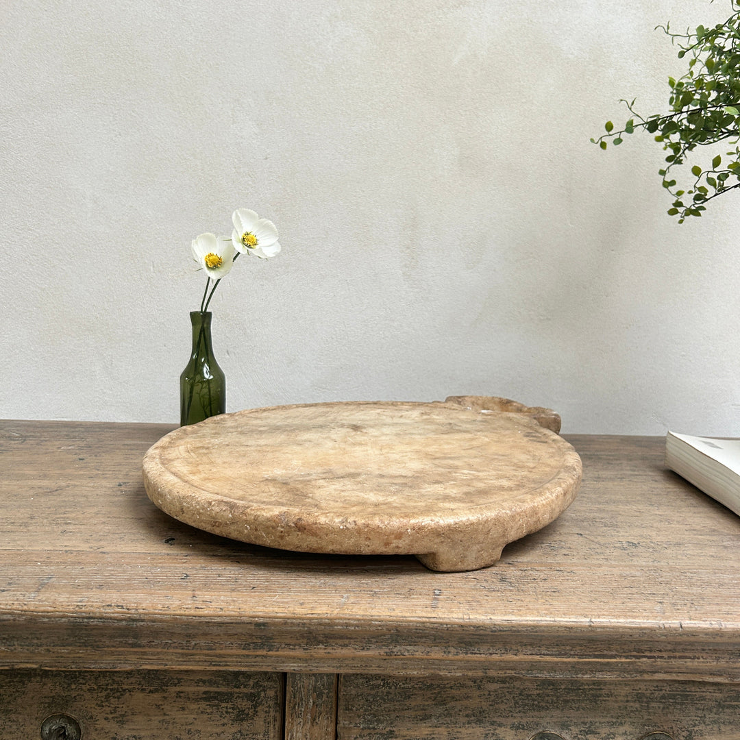 Antique Indian Marble Chapati Plate