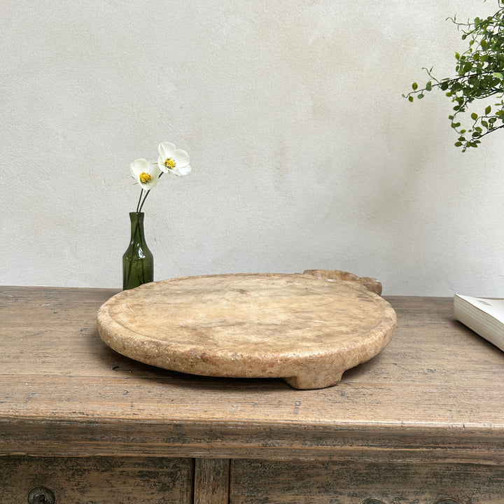 Antique Indian Marble Chapati Plate