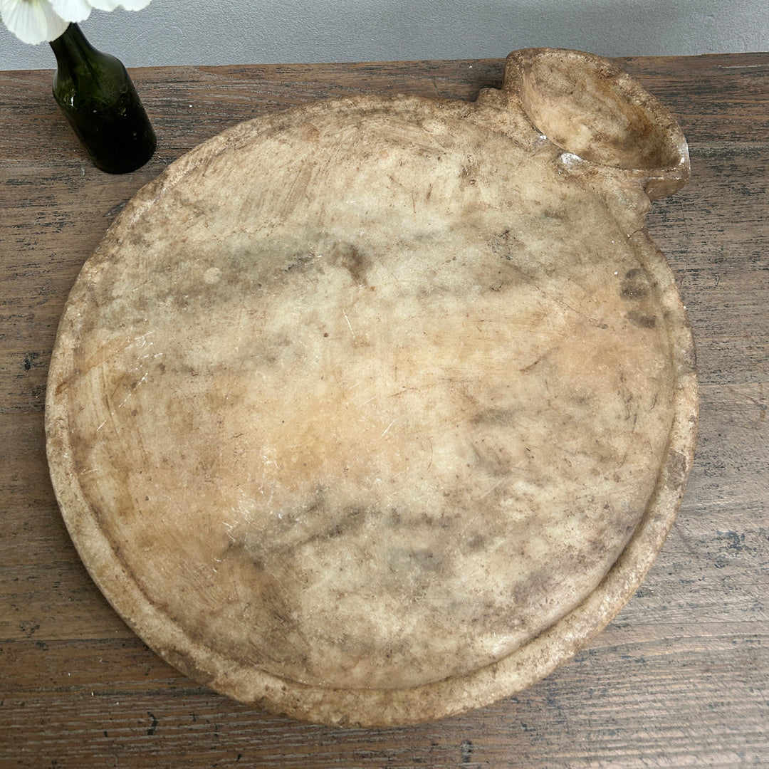 Antique Indian Marble Chapati Plate
