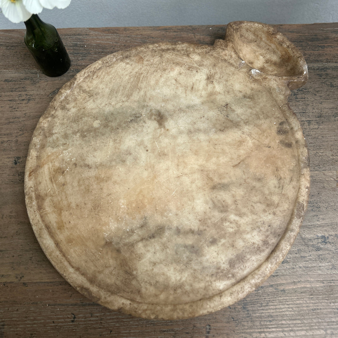 Antique Indian Marble Chapati Plate