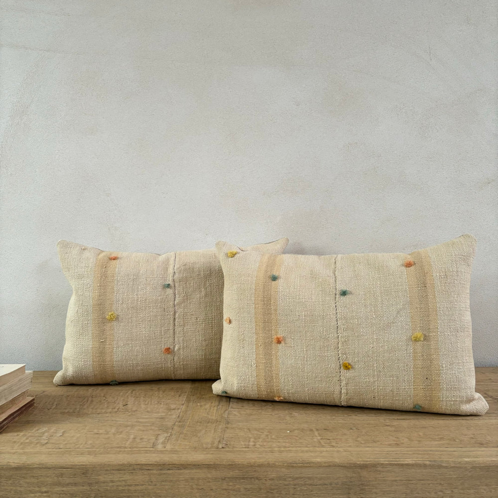 Antique Linen handstitched Cushion | Rectangle