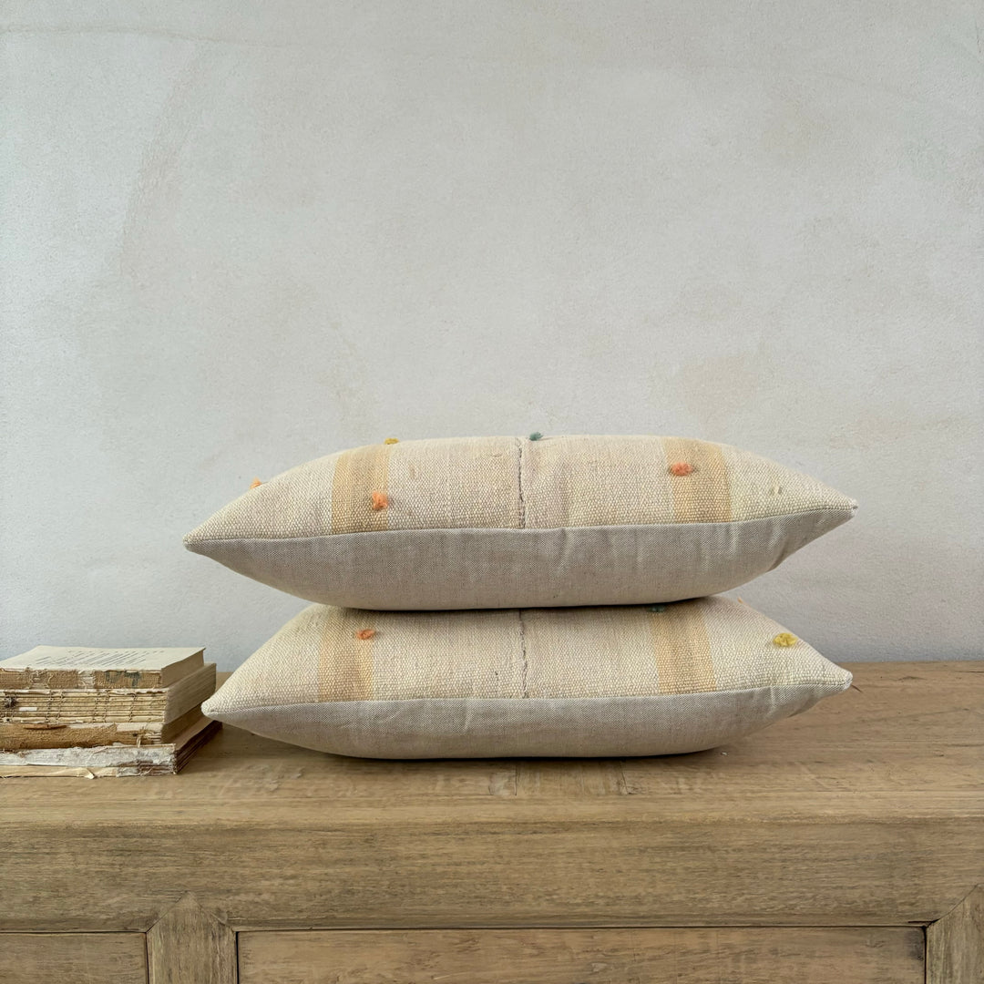 Antique Linen handstitched Cushion | Rectangle