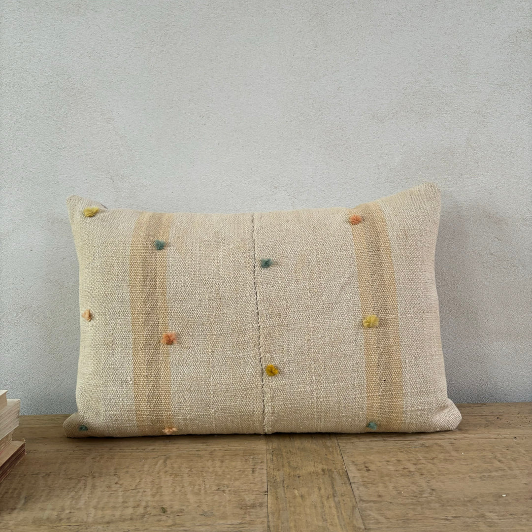 Antique Linen handstitched Cushion | Rectangle