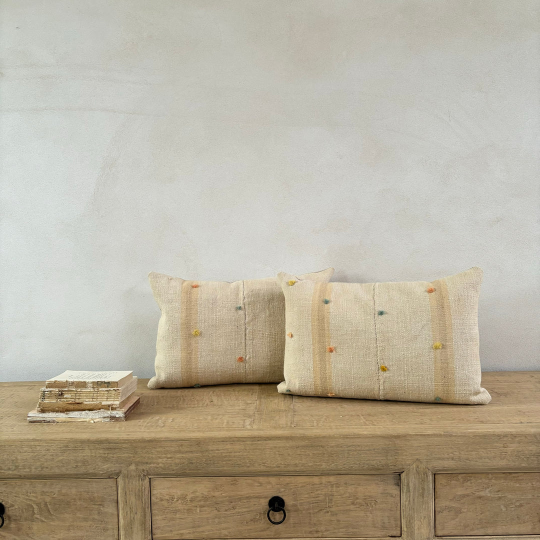 Antique Linen handstitched Cushion | Rectangle