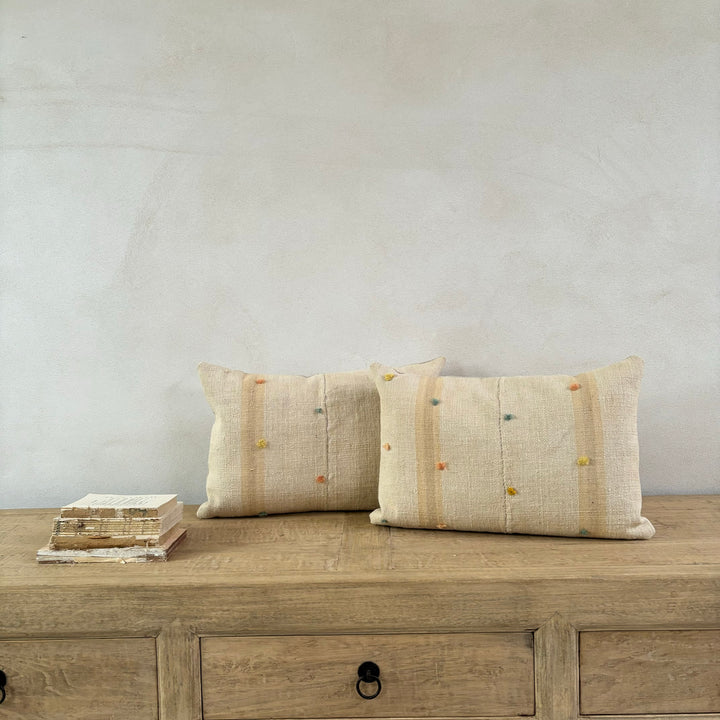 Antique Linen handstitched Cushion | Rectangle