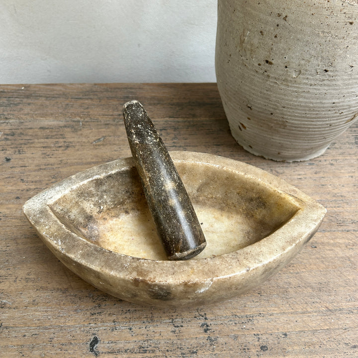Antique Marble Pestle & Mortar