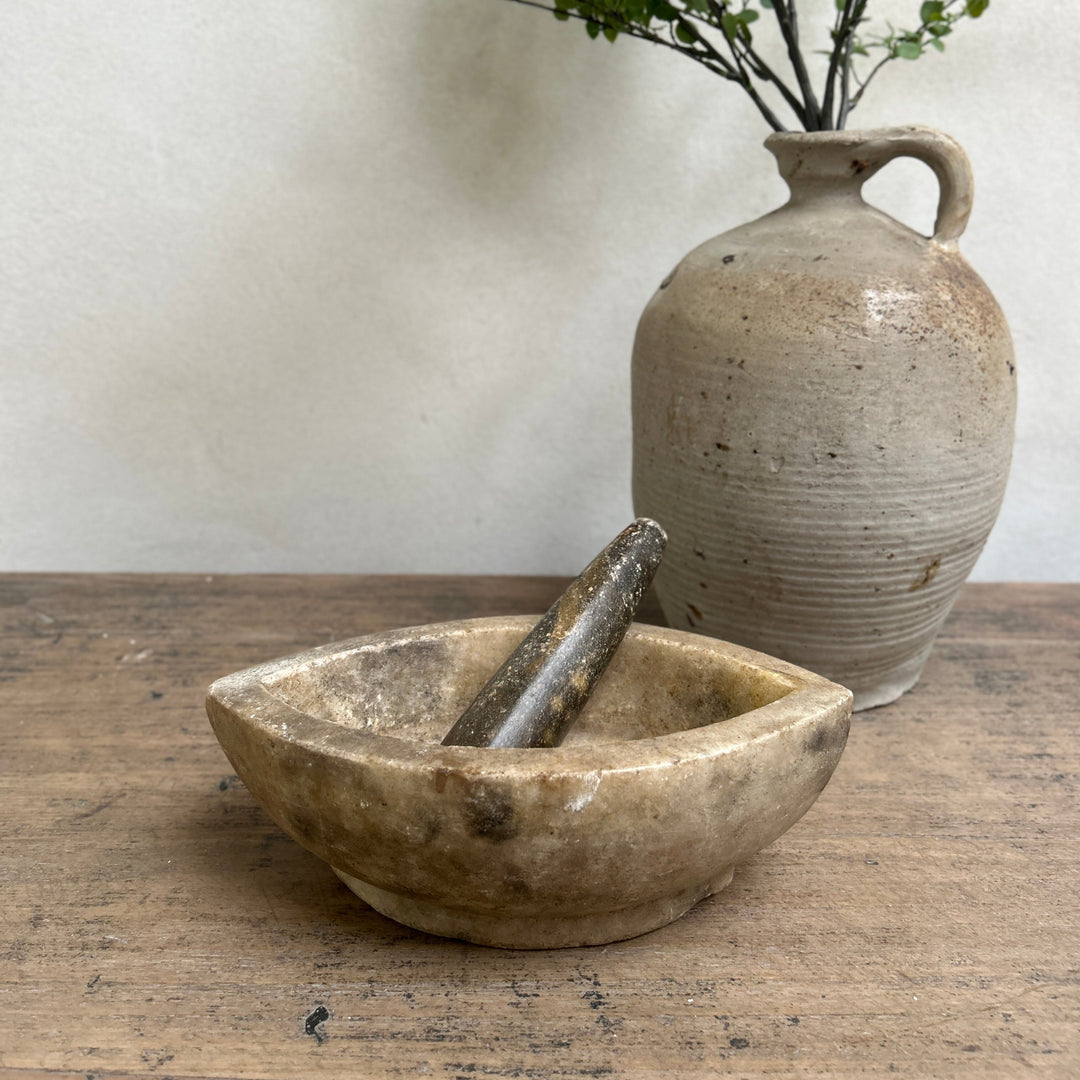 Antique Marble Pestle & Mortar
