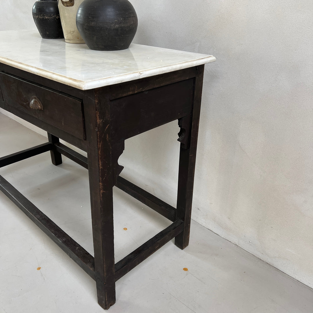 Antique Marble Top Console table