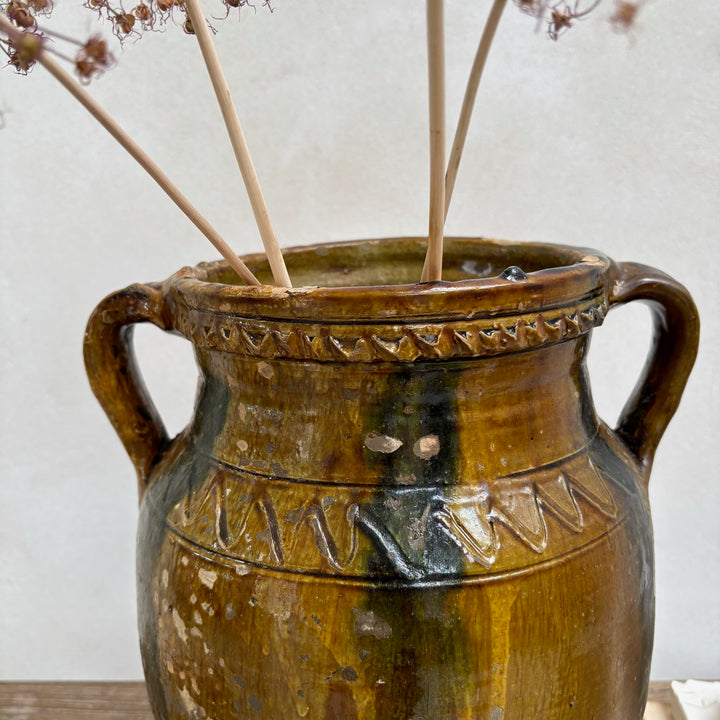 Antique Moroccan Glazed Pot | Pienza