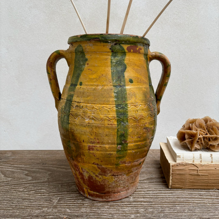 Antique Moroccan Glazed Pot | Sappada