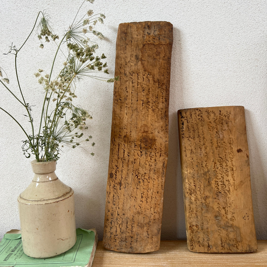 Antique Moroccan wedding contract on argan wood