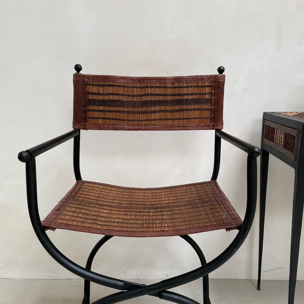 Antique Nomadic Stripe Campaign Chair