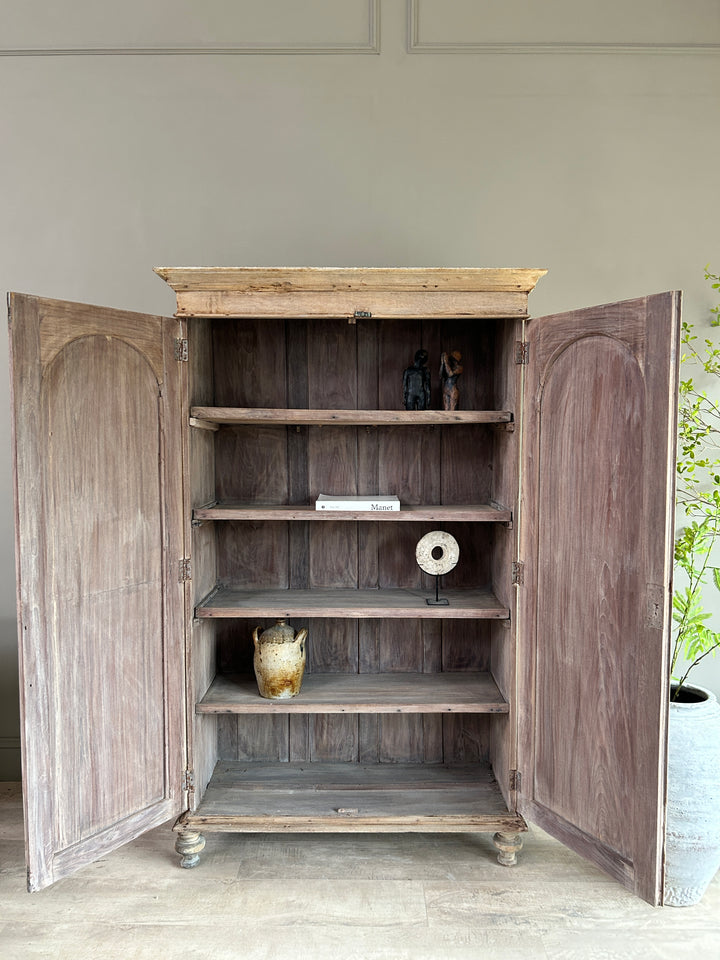Antique Pale Wood Armoire | Rusholme 