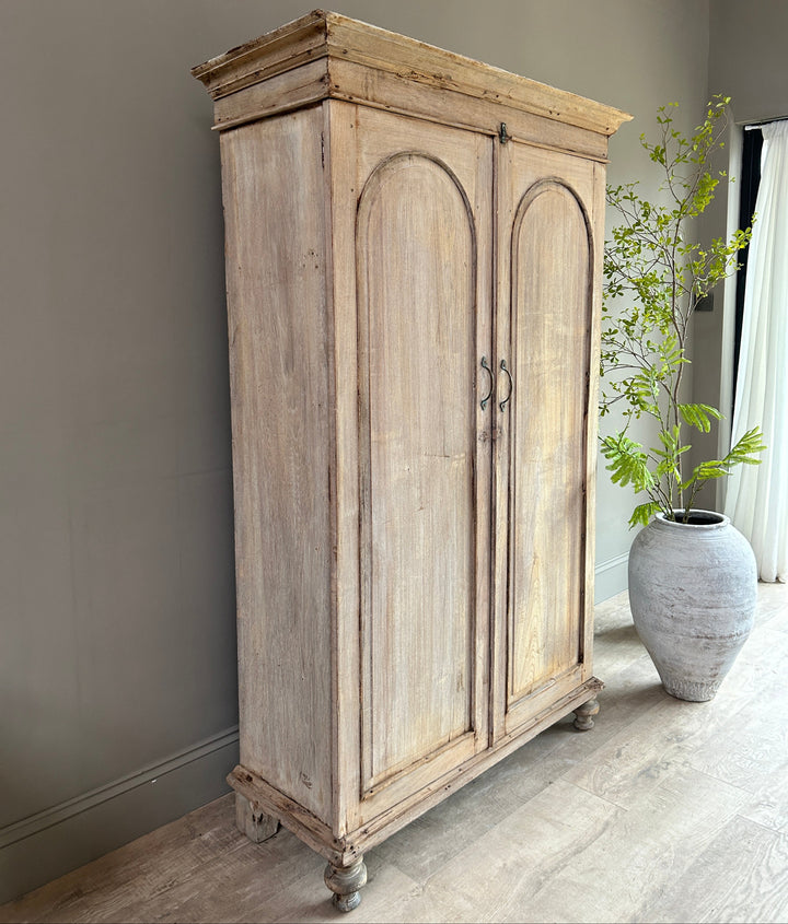 Antique Pale Wood Armoire | Rusholme 