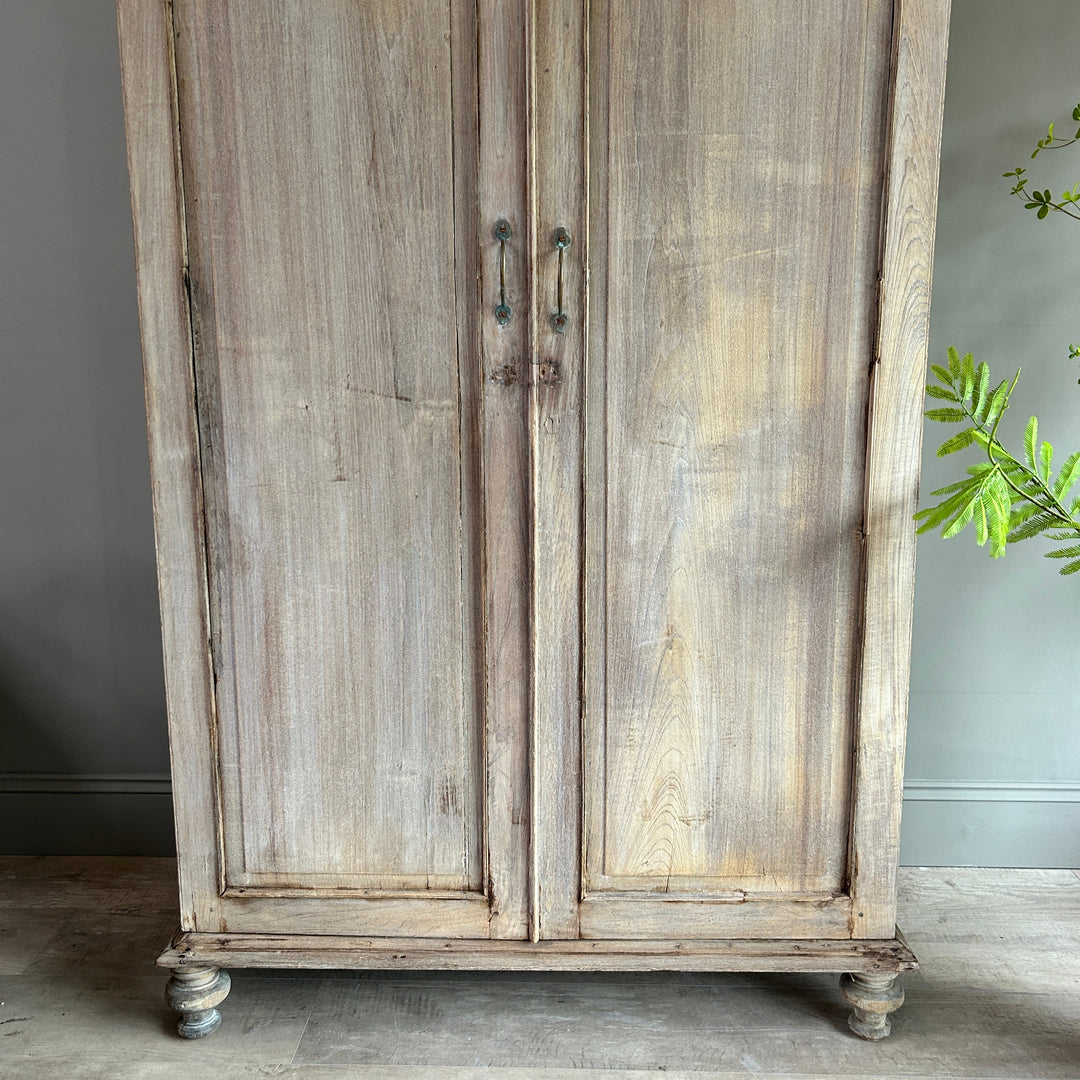Antique Pale Wood Armoire | Rusholme 