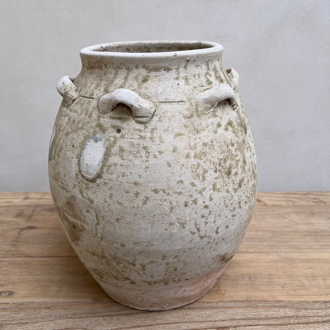 Antique Palembang Green Shipwreck Preserve Pot | Large 22242 c