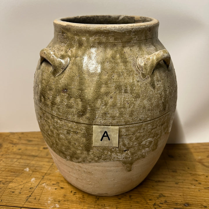 Antique Palembang Green Shipwreck Preserve Pot Medium