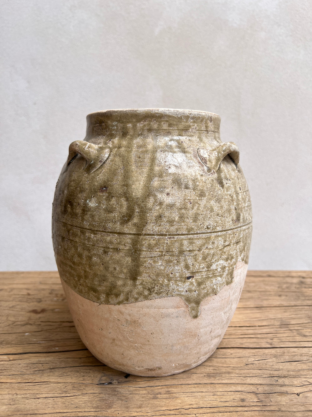 Antique Pelambang Green Preserve Pot