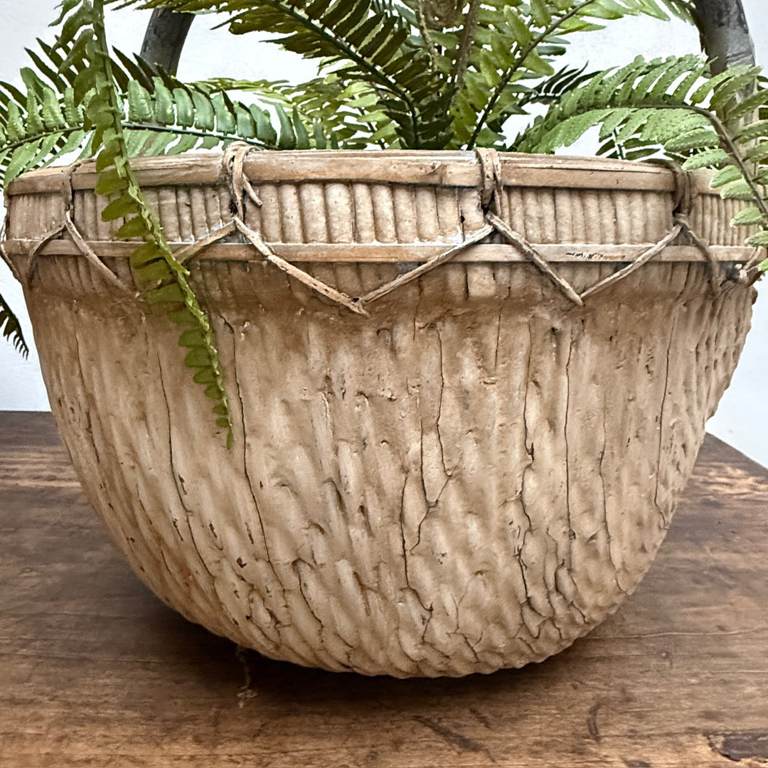 Antique Round Woven Market Basket