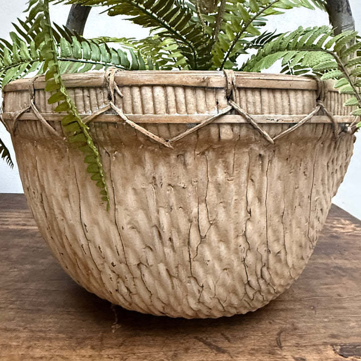 Antique Round Woven Market Basket