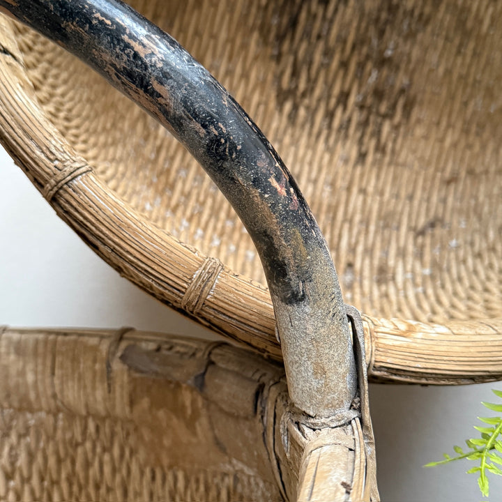 Antique Round Woven Market Basket