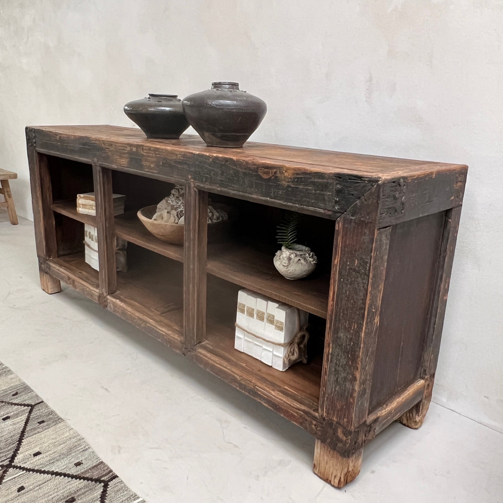 Antique Rustic Open Cabinet | Etna