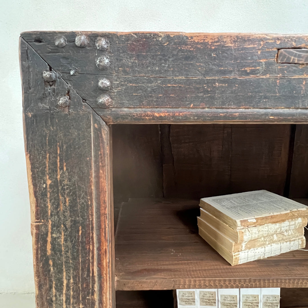 Antique Rustic Open Cabinet | Etna
