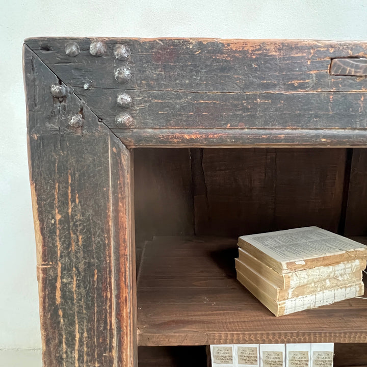 Antique Rustic Open Cabinet | Etna
