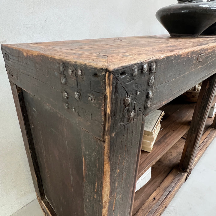 Antique Rustic Open Cabinet | Etna