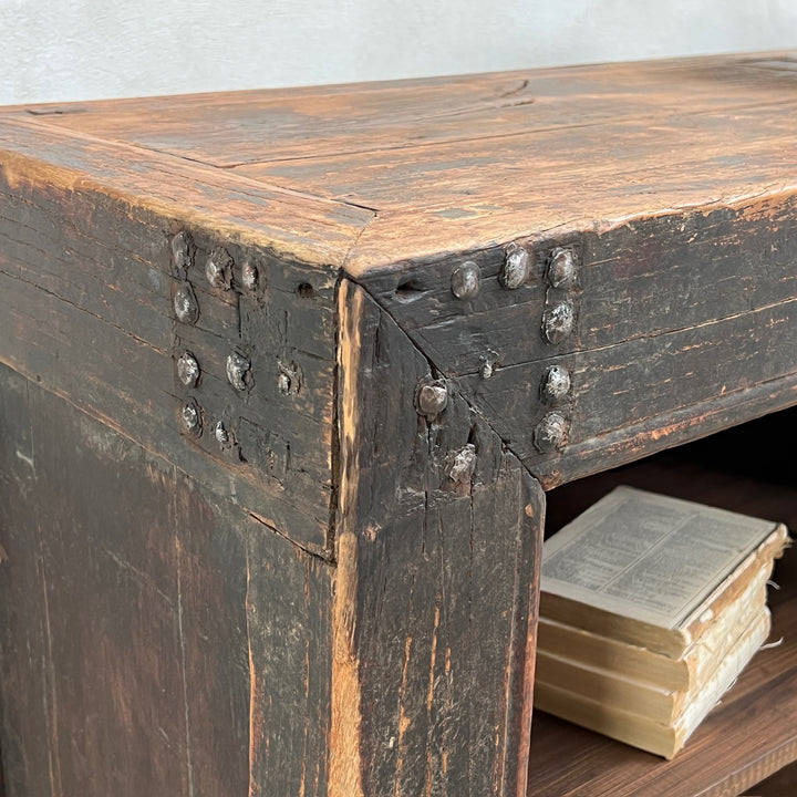 Antique Rustic Open Cabinet | Etna