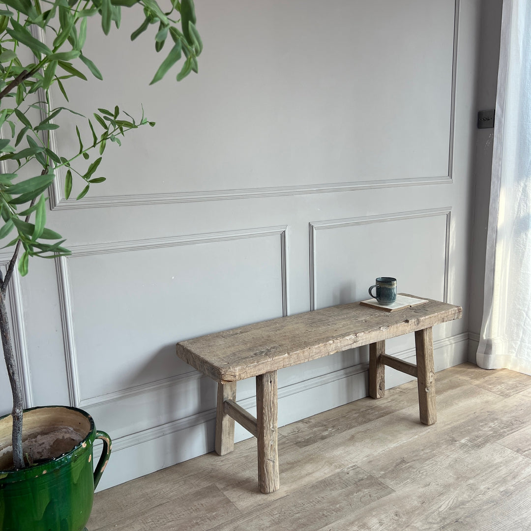 Antique Rustic Wide Bench 123cm | Parmoor 1