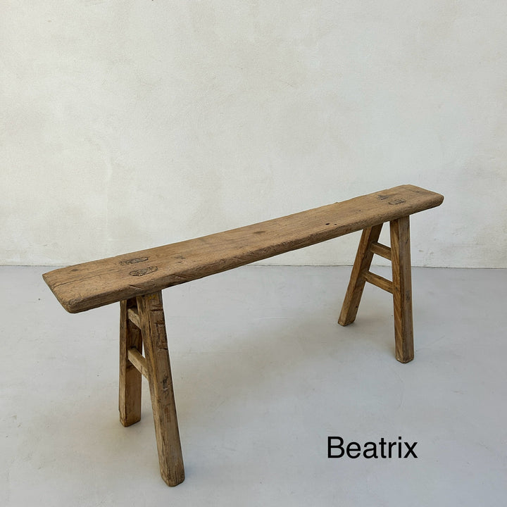 Antique Rustic Wooden Bench