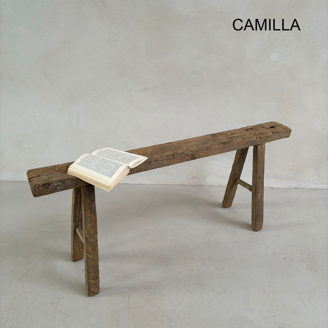 Antique Rustic Wooden Bench