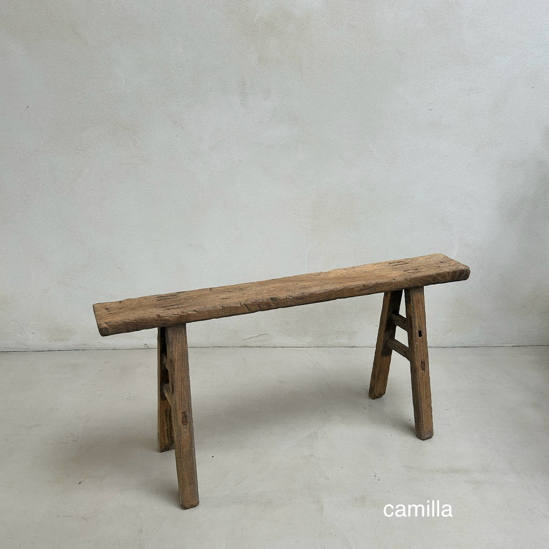 Antique Rustic Wooden Bench