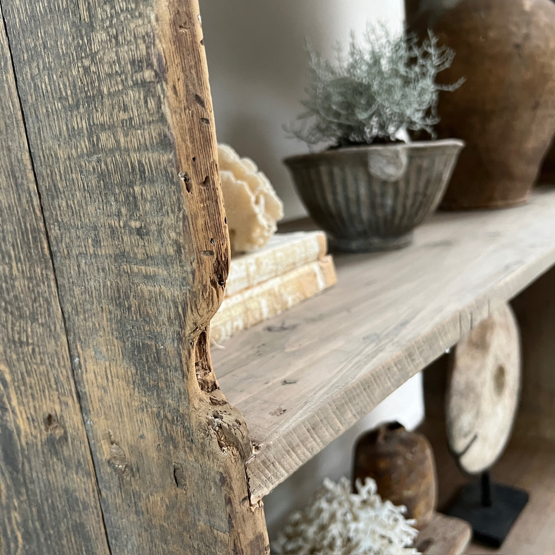 Antique Rustic Wooden Shelving | Felicity rustic detail