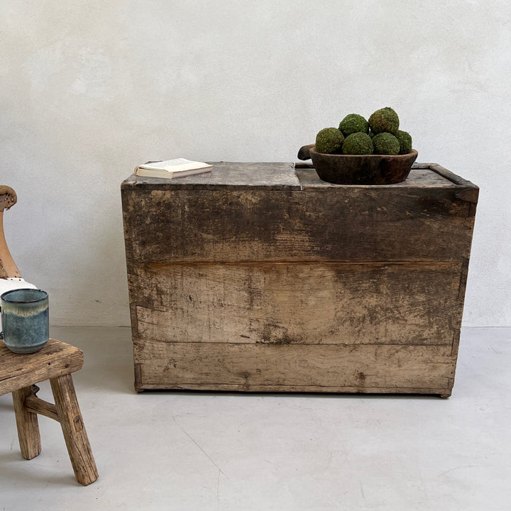 Antique Rustic Wooden Trunk | Elizabeth