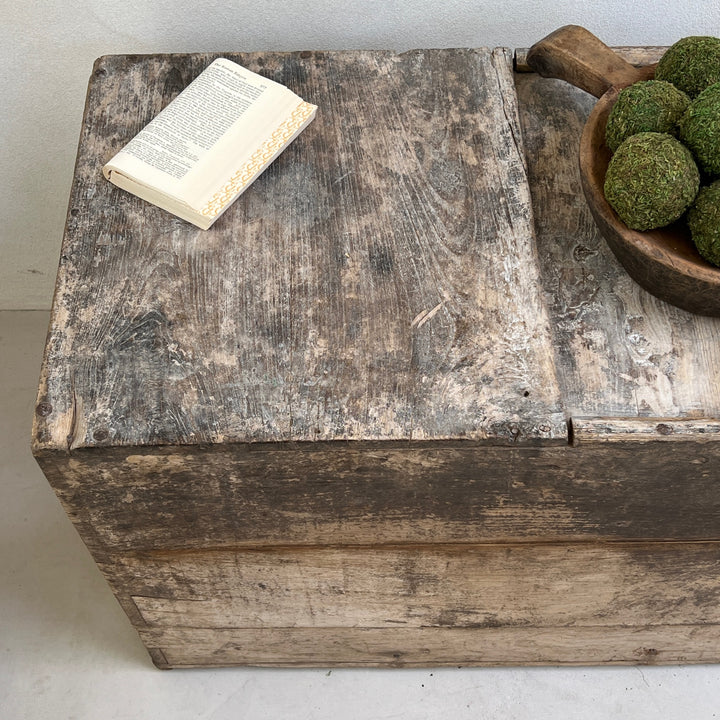 Antique Rustic Wooden Trunk | Elizabeth