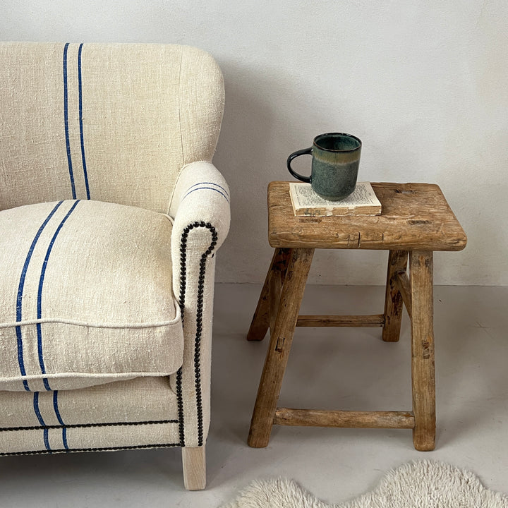 Antique Side Table | Large Stool 